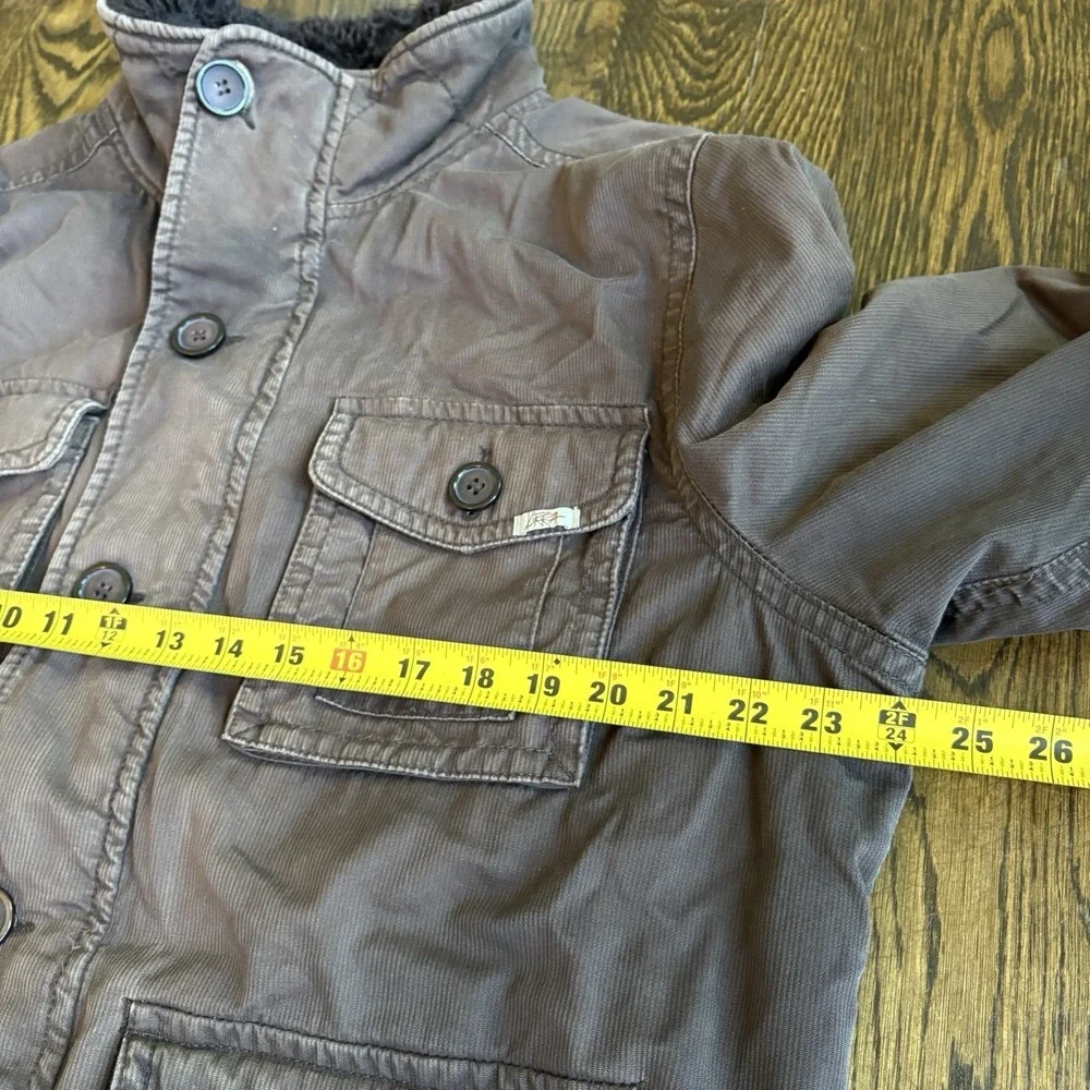 VTG Kirra Mens Sherpa Lined Corduroy Barn Jacket Brown XL Heavyweight Coat Y2K